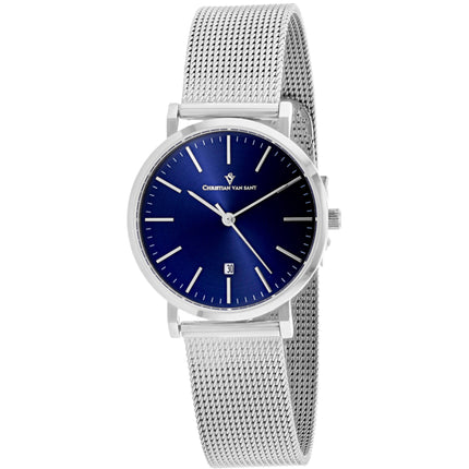 Christian Van Sant Women's Watch - Paradigm Quartz Blue Dial Steel Bracelet | CV4220 ,
