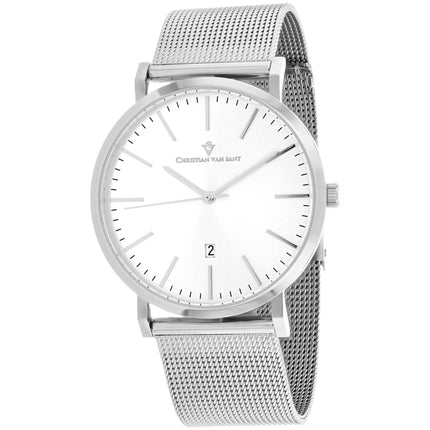 Christian Van Sant Men's Watch - Paradigm Quartz Silver Dial Steel Bracelet | CV4323 ,