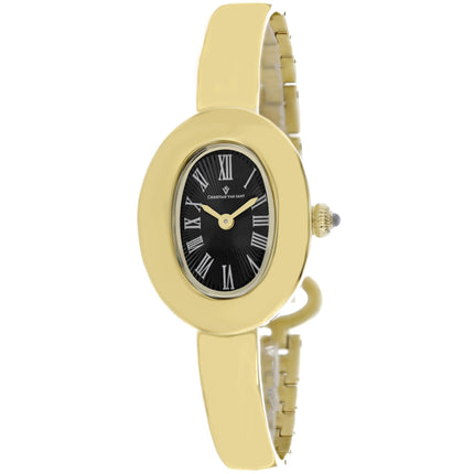 Christian Van Sant Women's Watch - Anora Black Dial Yellow Gold Bracelet | CV4335 ,