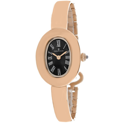 Christian Van Sant Women's Watch - Anora Quartz Black Dial Rose Gold Steel | CV4339 ,