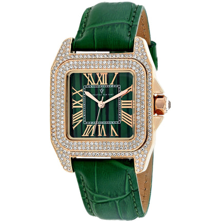 Christian Van Sant Women's Watch - Radieuse Quartz Green Dial Leather Strap | CV4424 ,