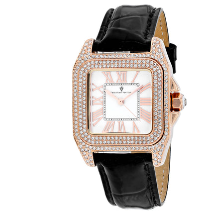 Christian Van Sant Women's Watch - Radieuse Quartz White Dial Leather Strap | CV4426 ,