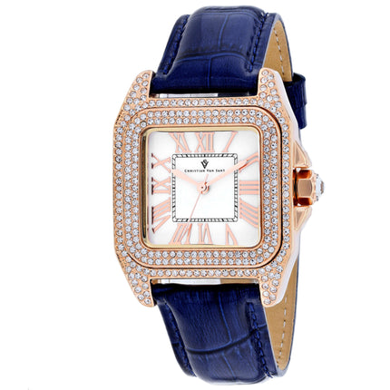 Christian Van Sant Women's Watch - Radieuse Quartz White Dial Leather Strap | CV4428 ,