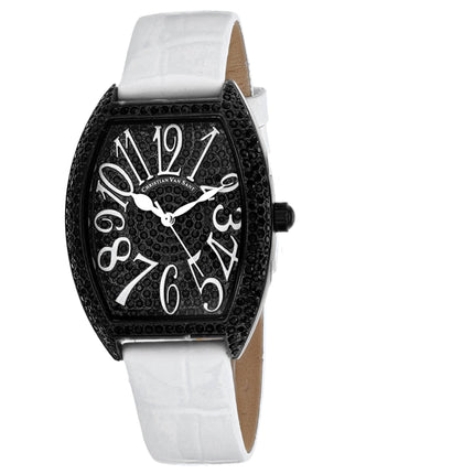 Christian Van Sant Women's Watch - Twinkle Quartz White Leather Strap | CV4823-WH ,