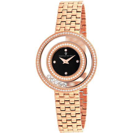 Christian Van Sant Women's Watch - Gracieuse Black Dial Rose Gold Bracelet | CV4833 ,