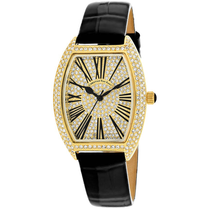 Christian Van Sant Women's Watch - Chic Quartz Gold Tone Dial Leather Strap | CV4842 ,
