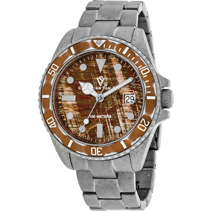 Christian Van Sant Men's Watch - Montego Vintage Brown Dial Silver Bracelet | CV5101 ,