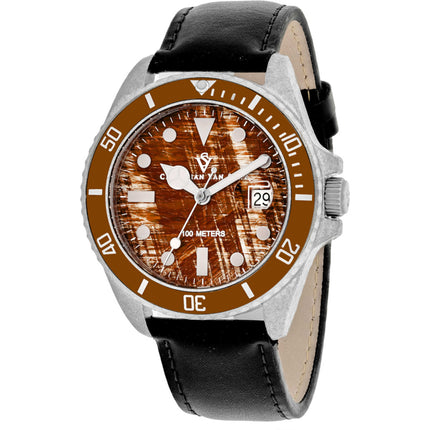 Christian Van Sant Men's Watch - Montego Vintage Quartz Brown Dial Strap | CV5101LB ,