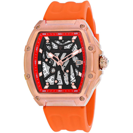 Christian Van Sant Men's Watch - Odyssey Automatic Orange Rubber Strap | CV6189 ,