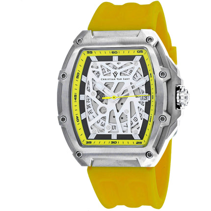 Christian Van Sant Men's Watch - Odyssey Automatic Yellow Rubber Strap | CV6192 ,