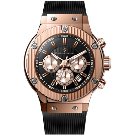 Christian Van Sant Men's Watch - Monarchy Quartz Red Dial Rubber Strap | CV8146 ,