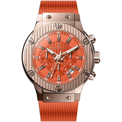Christian Van Sant Men's Watch - Monarchy Quartz Orange Dial Rubber Strap | CV8149 ,