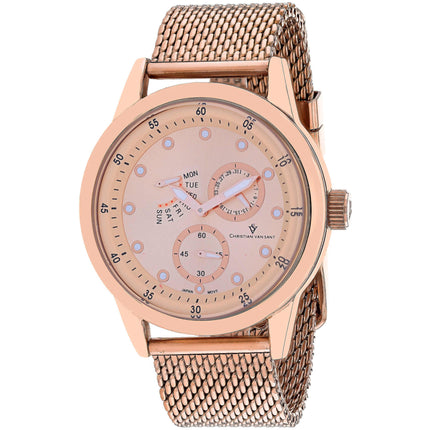 Christian Van Sant Men's Watch - Rio Quartz Rose Gold Tone Dial Bracelet | CV8719 ,