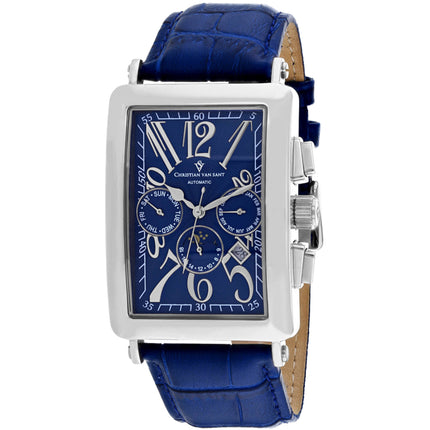 Christian Van Sant Men's Watch - Prodigy Automatic Blue Dial Leather Strap | CV9137 ,