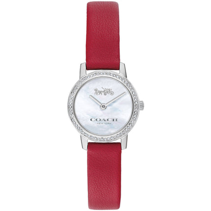 Coach Women's Watch - Audrey Quartz White Dial Red Genuine Leather Strap | 14503362 ,
