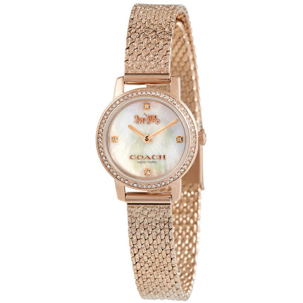 Coach Women's Watch - Audrey Quartz Mother Of Pearl Dial Rose Gold Steel | 14503372 ,