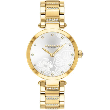 Coach Women's Watch - Park Quartz Silver Dial Yellow Gold Steel Bracelet | 14503625 ,