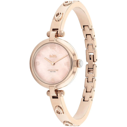 Coach Women's Watch - Cary Quartz Rose Gold Mother Of Pearl Dial Bangle | 14504007 ,