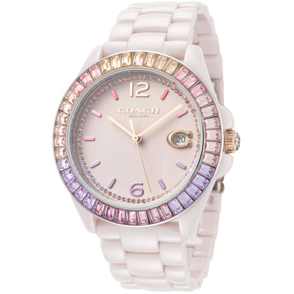 Coach Women's Watch - Greyson Quartz Pink Dial Pink Ceramic Bracelet | 14504020 ,