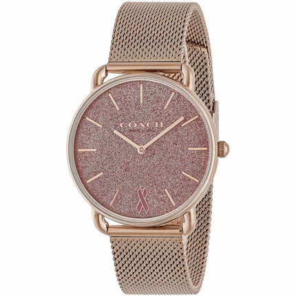 Coach Women's Watch - Elliot Quartz Pink Dial Yellow Gold Steel Bracelet | 14504212 ,