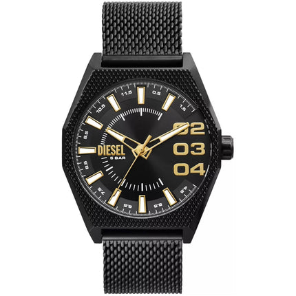 Diesel Men's Watch - Scraper Quartz Black Dial Stainless Steel Bracelet | DZ2194 ,