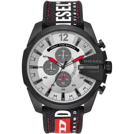 Diesel Men's Watch - Mega Chief Quartz SS Case Silver Dial Black Bracelet | DZ4512 ,