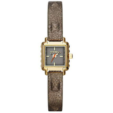 Diesel Women's Watch - Ursula Quartz Grey Dial Brown Genuine Leather Strap | DZ5478 ,