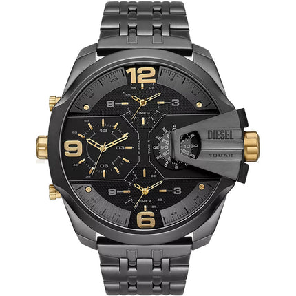 Diesel Men's Watch - Uber Chief 2005 Quartz Black Dial Gunmetal Bracelet | DZ7467 ,