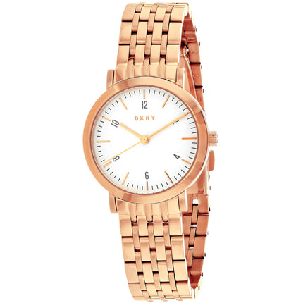 DKNY Women's Watch - Minetta Quartz SS Case White Dial Rose Gold Bracelet | NY2511 ,