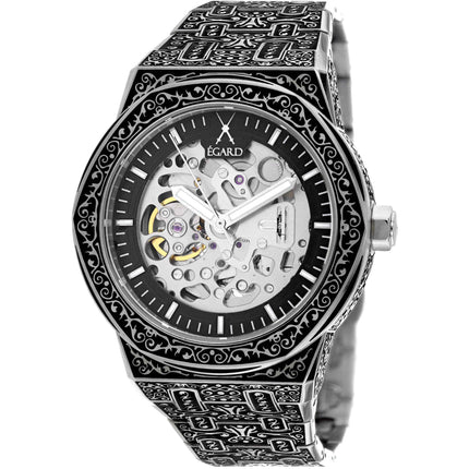 Egard Men's Watch - Bermuda Skeleton Quartz Silver Dial Bracelet | WCH-5080-G1G103 ,