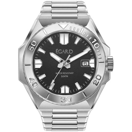 Egard Men's Watch - King Ocean Automatic Black Dial Steel Bracelet | WCH-5095-G0G003 ,