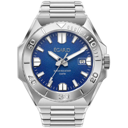 Egard Men's Watch - King Ocean Automatic Blue Dial Silver Bracelet | WCH-5096-Q0M091 ,