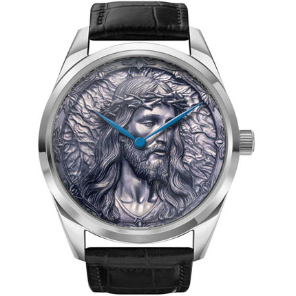 Egard Men's Watch - In His name Automatic Black Dial Leather Strap | WCH-S9887-BLK ,