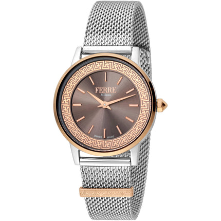 Ferre Milano Women's Watch - Classic Quartz Brown Dial Steel Bracelet | FM1L103M0721 ,