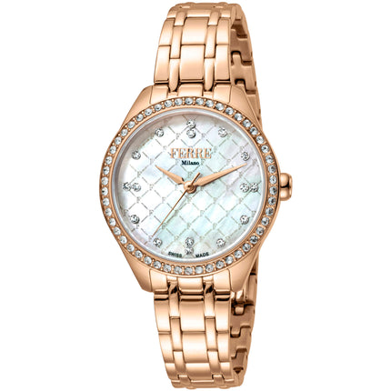 Ferre Milano Women's Watch - Classic Mop Dial Rose Gold Bracelet | FM1L116M0081 ,