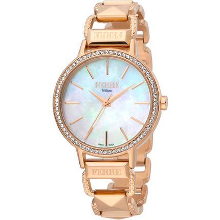 Ferre Milano Women's Watch - Classic Mop Dial Rose Gold Bracelet | FM1L173M0081 ,