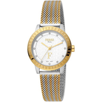 Ferre Milano Women's Watch - Classic White Dial Two Tone Bracelet | FM1L174M0071 ,