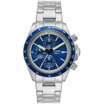 Fossil Men's Watch - Autocross Blue Dial Silver Stainless Steel Bracelet | BQ2869 ,