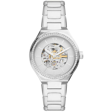 Fossil Women's Watch - Eevie White Dial Silver Stainless Steel Bracelet | BQ3788 ,