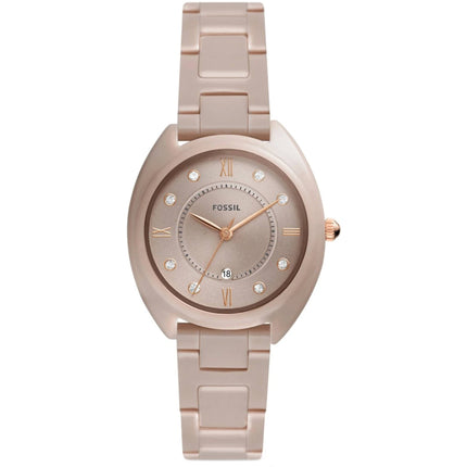 Fossil Women's Watch - Gabby Quartz Date Display Brown Ceramic Bracelet | CE1110 ,