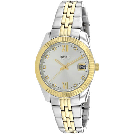 Fossil Women's Watch - Scarlette Quartz Silver Dial Two Tone Steel Bracelet | ES4949 ,