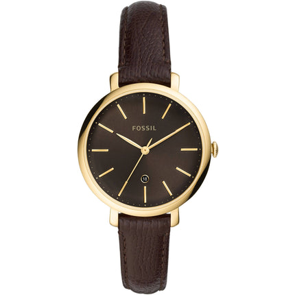 Fossil Women's Watch - Jacqueline Quartz Brown Dial Brown Leather Strap | ES4969 ,