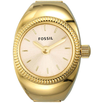 Fossil Women's Ring Watch - Quartz Gold Tone Dial Stainless Steel Band | ES5246 ,