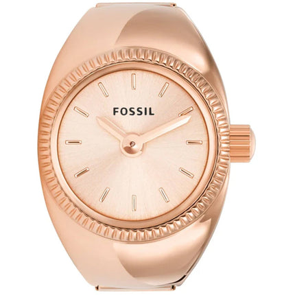 Fossil Women's Ring Watch - Quartz Rose Gold Dial Stainless Steel Band | ES5247 ,