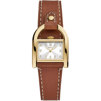 Fossil Women's Watch - Harwell Quartz Silver Tone Dial Brown Leather Strap | ES5264 ,