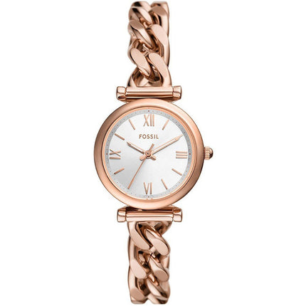 Fossil Women's Watch - Carlie Quartz Silver Dial Rose Gold Steel Bracelet | ES5330 ,