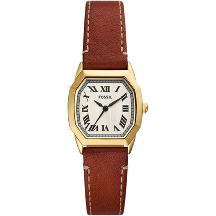 Fossil Women's Watch - Harlow Quartz SS Case Beige Dial Brown Leather Strap | ES5364 ,