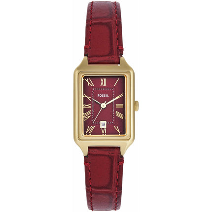 Fossil Women's Watch - Raquel Quartz Date Display Red Dial Leather Strap | ES5383 ,