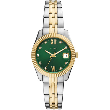 Fossil Women's Watch - Scarlette Quartz Green Dial Two Tone Steel Bracelet | ES5388 ,