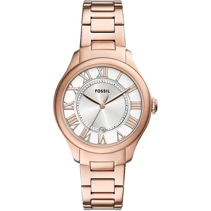 Fossil Women's Watch - Gilmore Quartz Silver Dial Rose Gold Steel Bracelet | ES5394 ,